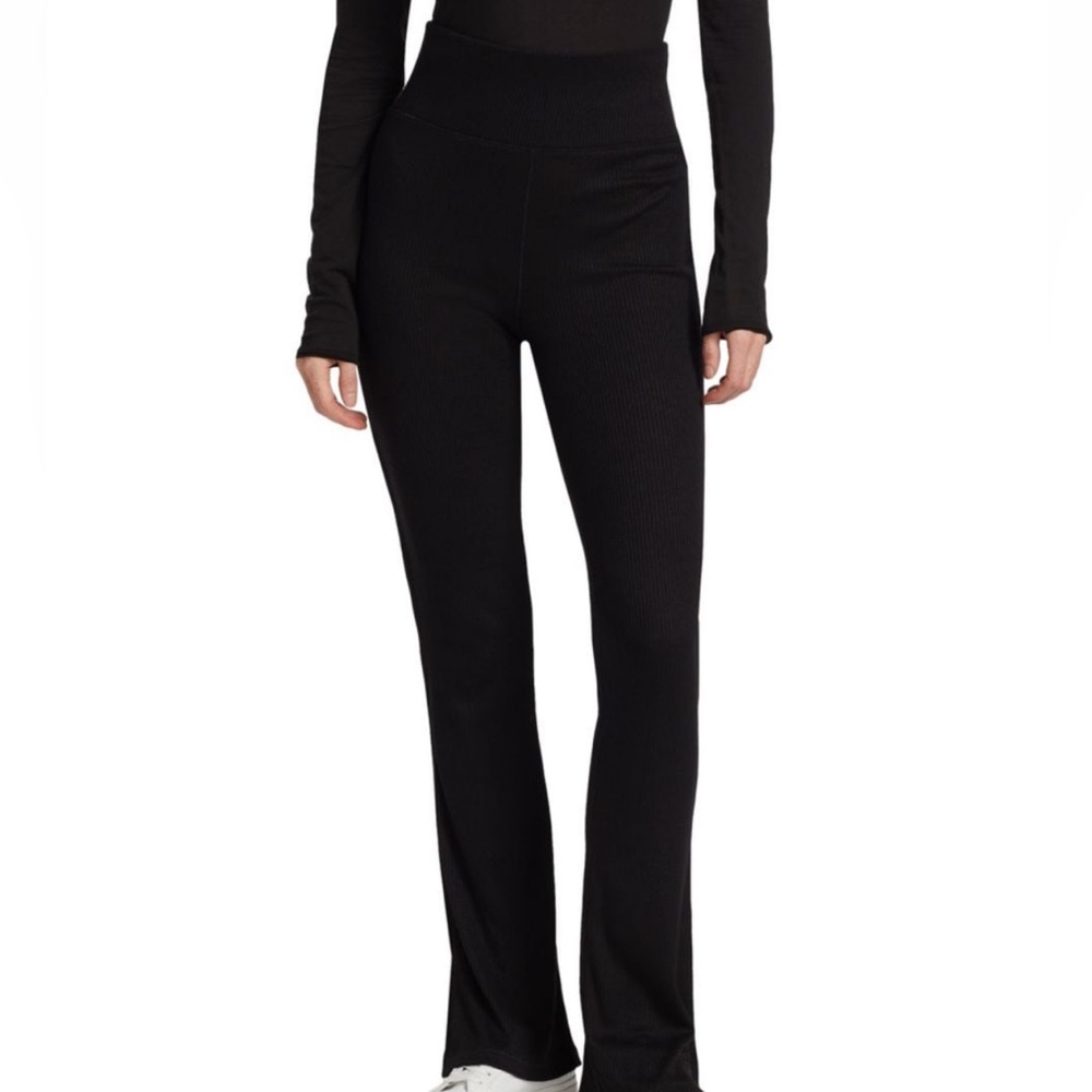 RAG & BONE THE KNIT RIB FLARE PANT IN BLACK SIZE SMALL
